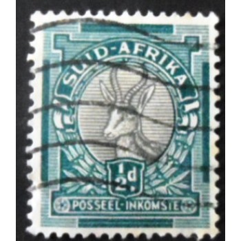 Selo postal da África do Sul de 1935 Springbok ½ Suid SEV