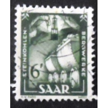 Selo postal de Saarland de 1951 Coal mining