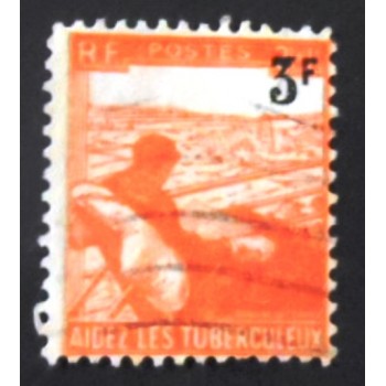 Selo postal da França de 1946 Tuberculosis Aid