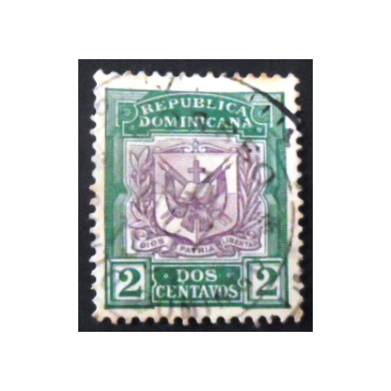 Selo postal da República Dominicana de 1901 coat of Arms 2