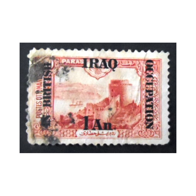 Selo postal do Iraque de 1918 Rumeli-Hisar overprinted and surcharged