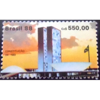 Selo postal do Brasil de 1988 Câmara e Senado Federal