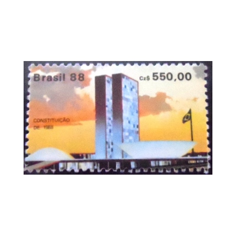 Selo postal do Brasil de 1988 Câmara e Senado Federal