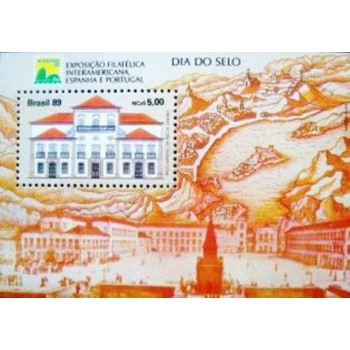 Bloco postal do Brasil de 1989 Brasiliana 89 M