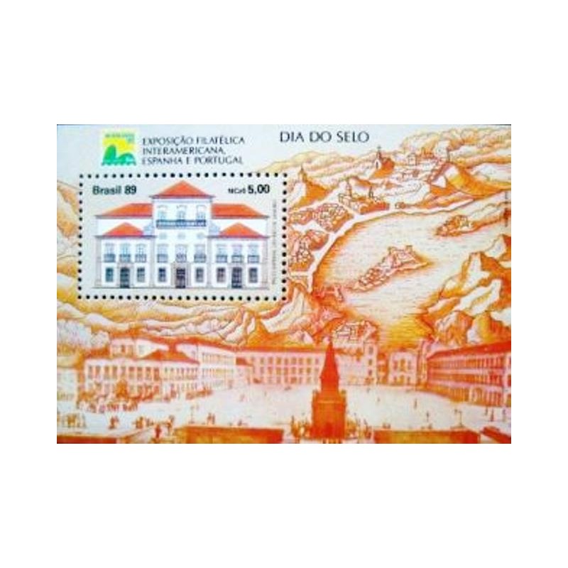 Bloco postal do Brasil de 1989 Brasiliana 89 M