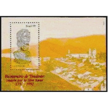 Bloco postal do Brasil de 1992 Tiradentes - M