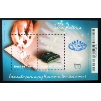 Bloco postal do Brasil de 1999 Educação para a Paz