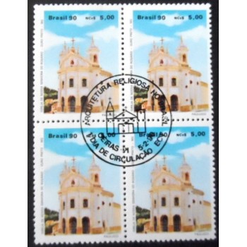 Quadra de selos postais do Brasil de 1990 - Igreja de N. S. do Rosário PI