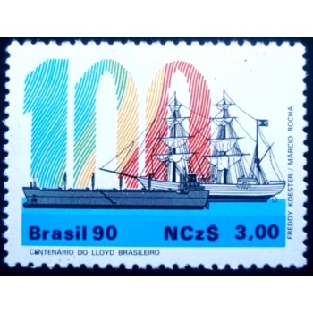 Selo postal do Brasil de 1990 Lloyd Brasileiro M