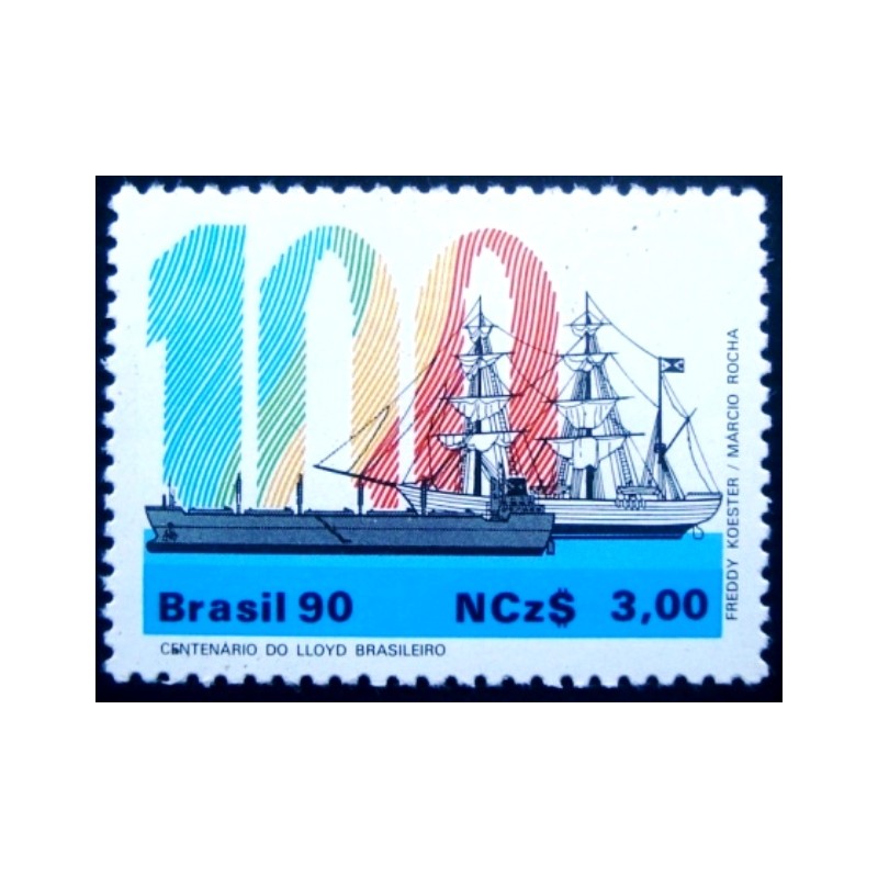 Selo postal do Brasil de 1990 Lloyd Brasileiro M