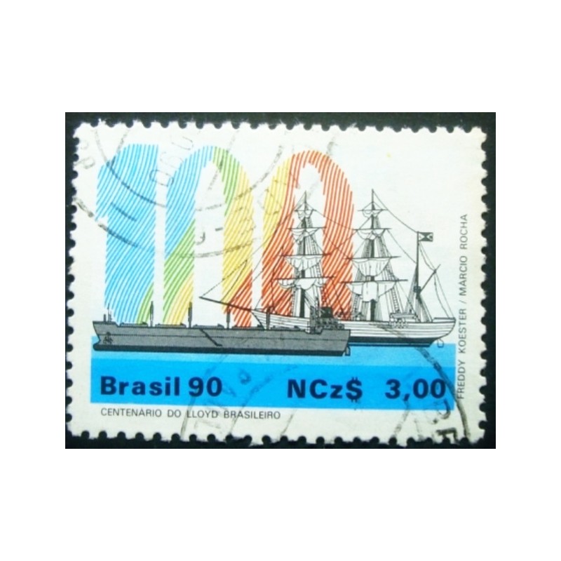 Selo postal do Brasil de 1990 Lloyd Brasileiro U