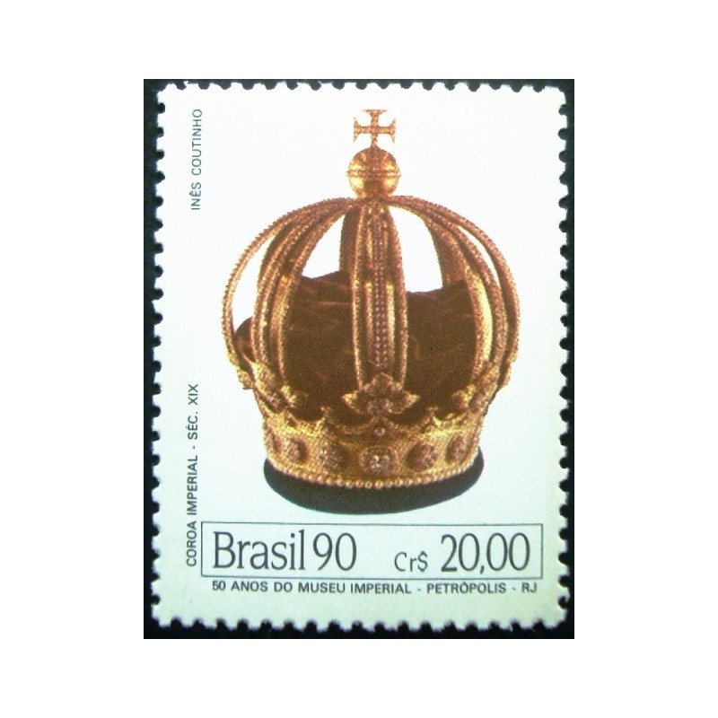 Selo postal do Brasil de 1990 Museu Imperial M