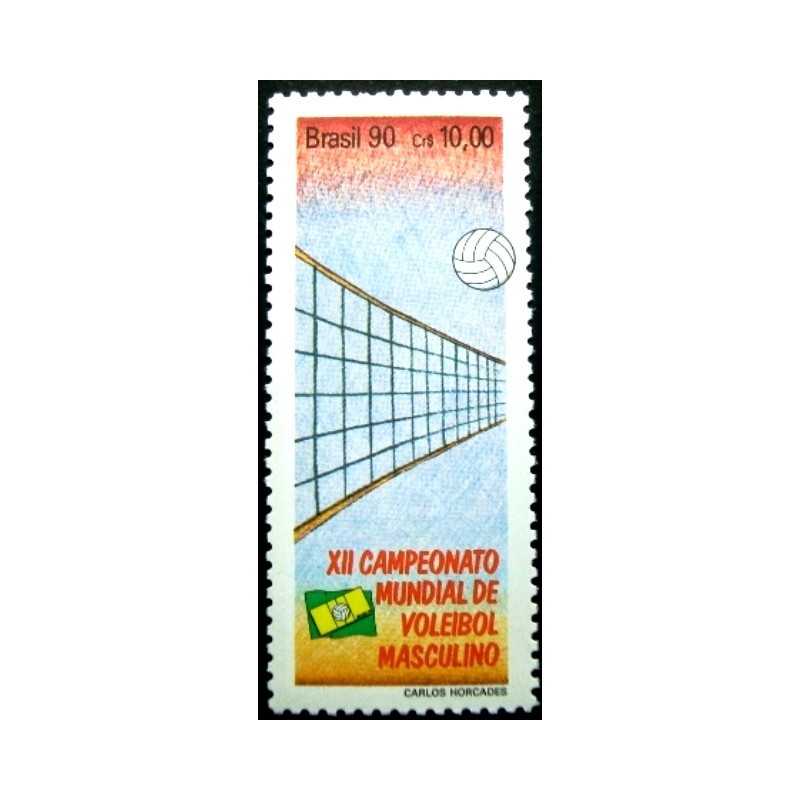 Selo postal do Brasil de 1990  Mundial de Vôlei M