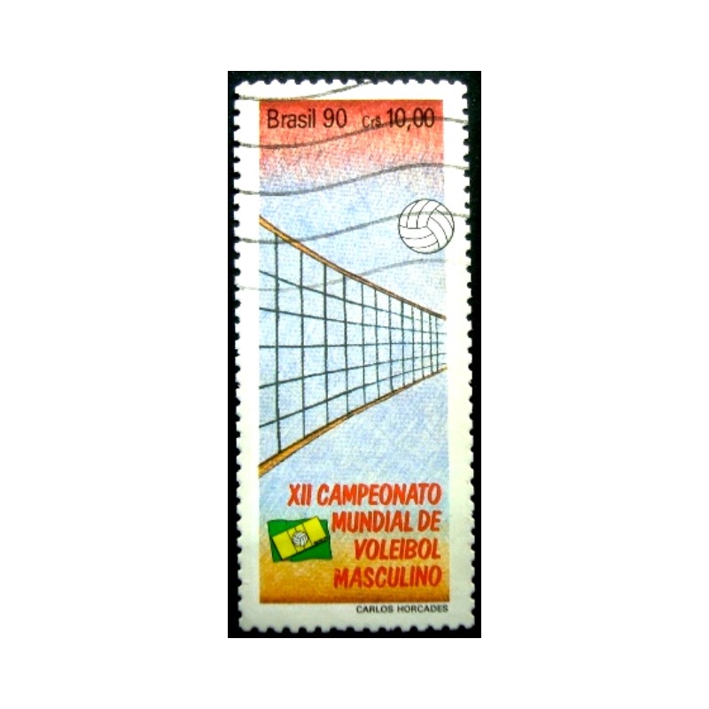 Imagem similar à do selo postal do Brasil de 1990 Mundial de Vôlei U