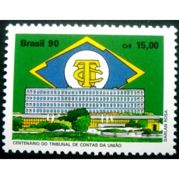 Selo postal do Brasil de 1990 TCU  M