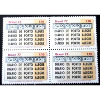 Quadra de selos postais do Brasil de 1977 Diário Porto Alegre