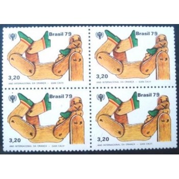 Quadra de selos do Brasil de 1979 Boneco de Pau M
