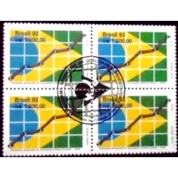 Quadra de selos postais do Brasil de 1992 Qualidade e Produtividade M1C