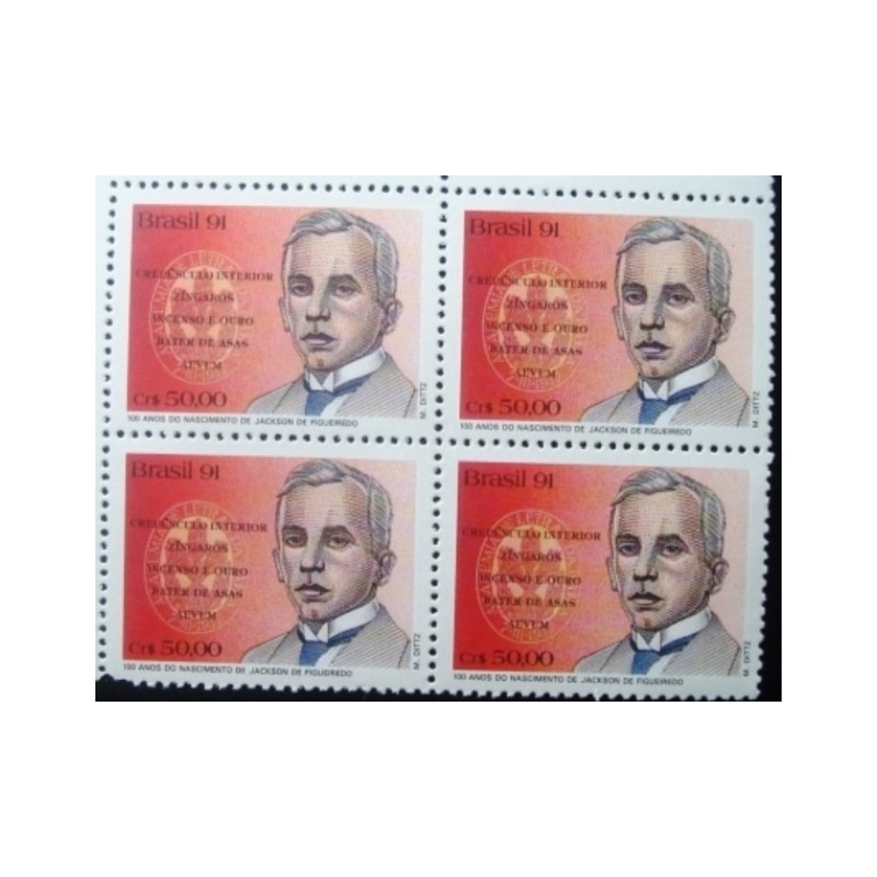 Quadra de selos postais de 1991 Jackson de Figueiredo M