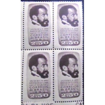 Quadra de selos postais do Brasil de 1961 Imperador Hailé Selassié N