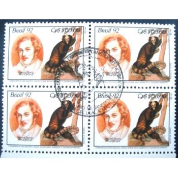 Quadra de selos postais do Brasil de 1992 Johann Moritz Rugendas M1C