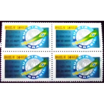 Quadra de selos postais do Brasil de 1992 Suécia-Brasil M