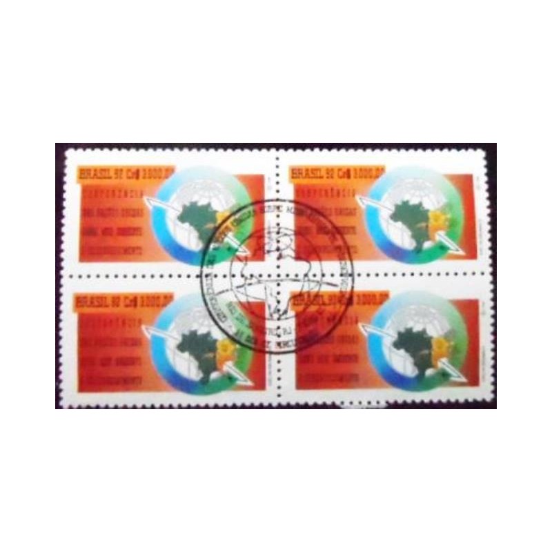 Quadra de selos postais do Brasil de 1992 Eco Rio 92 M1C