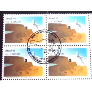 Quadra de selos postais do Brasil de 1992 Forte de Santo Antonio M1C