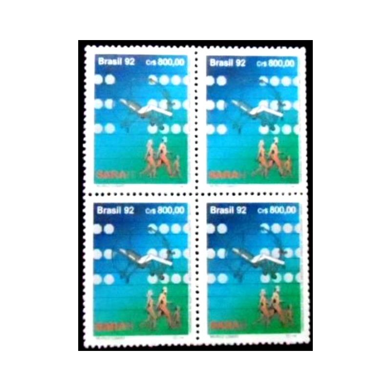 Quadra de selos postais do Brasil de 1992 Hospital Sarah M