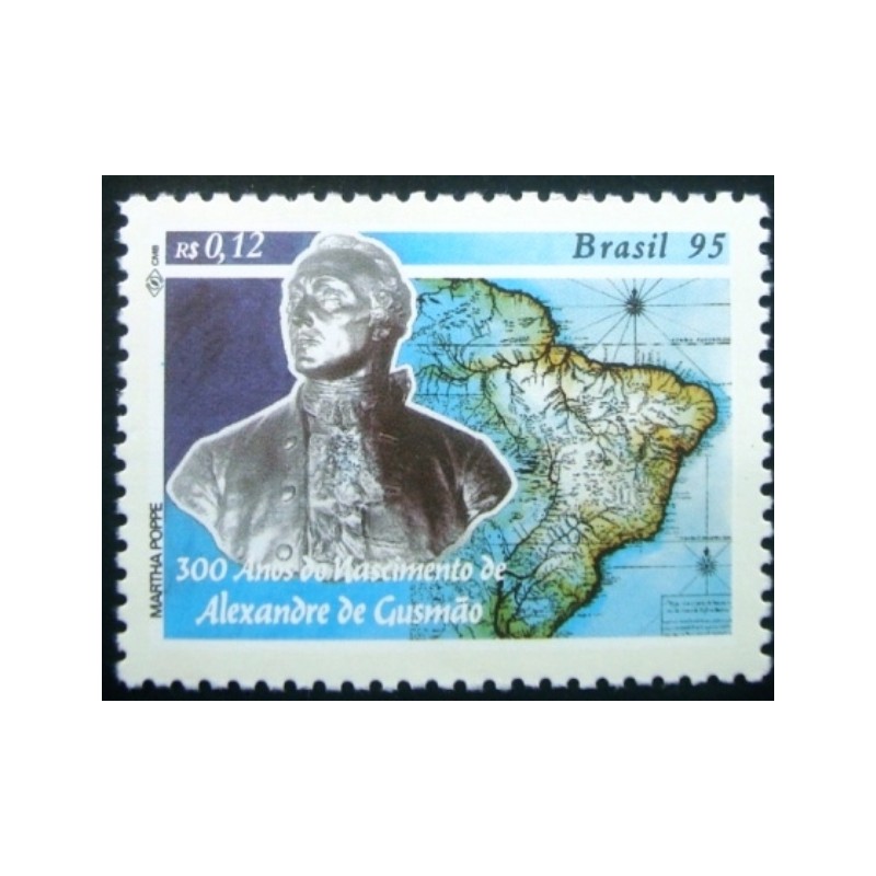 Selo postal do Brasil de 1995 Alexandre de Gusmão M