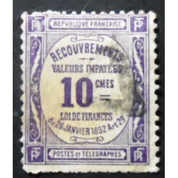 Selo postal da França de 1908 Tax to be collected