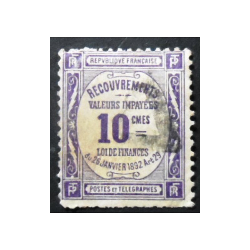 Selo postal da França de 1908 Tax to be collected