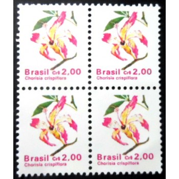 Quadra de selos postais do Brasil de 1990 Paineira M