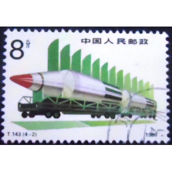 Imagem do selo postal da China de 1989 Rockets