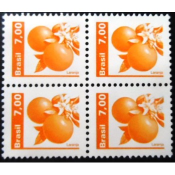 Quadra de selos postais do Brasil de 1981 Laranja