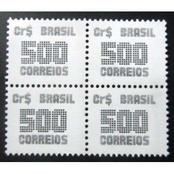 Quadra de selos postais do Brasil de 1985 Tipo Cifra 500