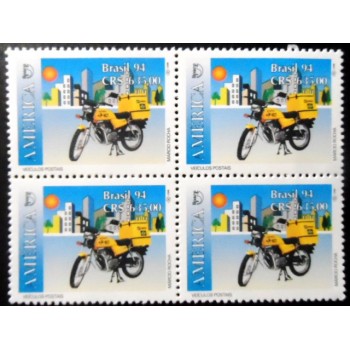 Quadra de selos postais do Brasil de 1994 Motocicleta