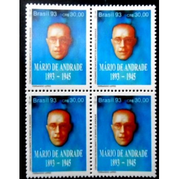 Quadra de selos do Brasil de 1993 - Mario de Andrade M