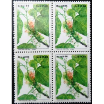 Quadra de selos postais do Brasil de 1986 Urtigão