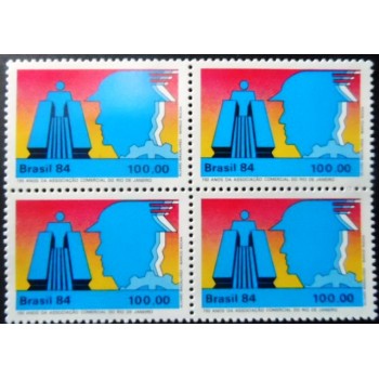 Quadra de selos do Brasil de 1984 Assoc. Coml. do Rio de Janeiro