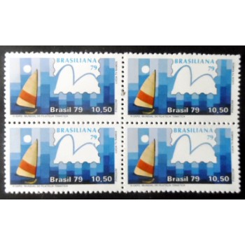 Quadra de selos postais do Brasil de 1979 Pinguim