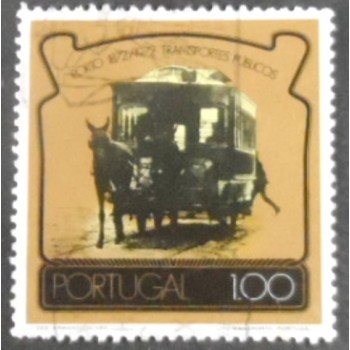 Selo postal de Portugal de 1973 Horse Tramway