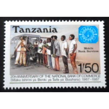 Selo postal da Tanzânia de 1987 Mobile bank service M
