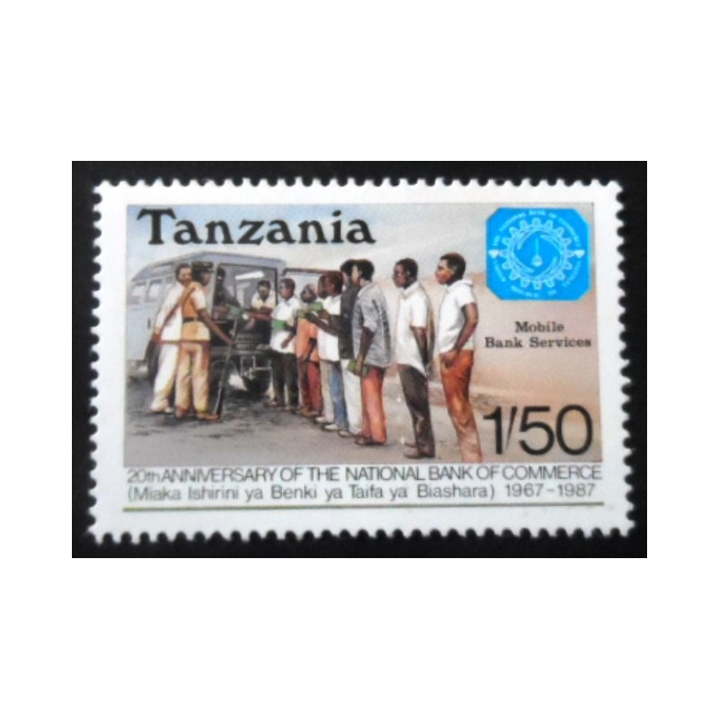 Selo postal da Tanzânia de 1987 Mobile bank service M