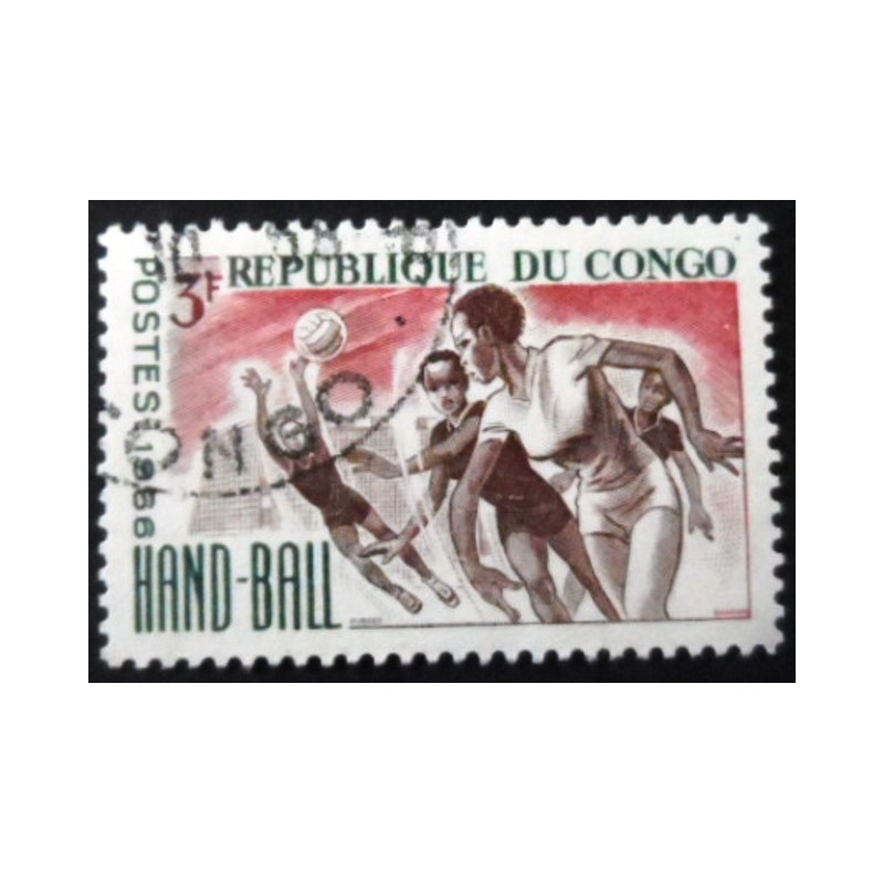 Selo postal do Congo de 1966 Handball MCC