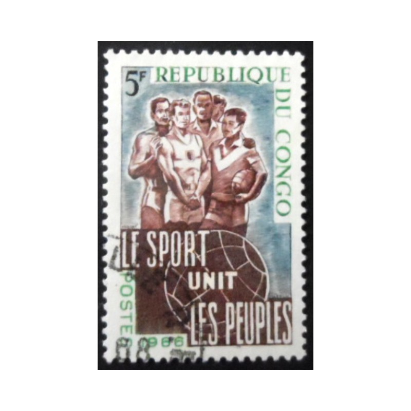 Selo postal da República Popular do Congo de 1966 Athletes MCC