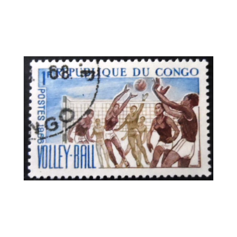 Selo postal da Rep. Popular do Congo de 1966 - Volleyball MCC