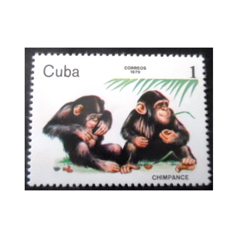 Selo postal de Cuba de 1979 Chimpanzee