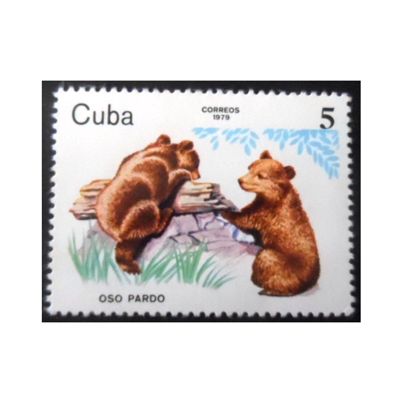 Selo postal de Cuba de 1979 Brown Bear