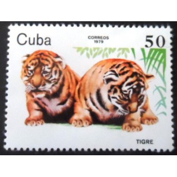 Selo postal de Cuba de 1979 Tiger